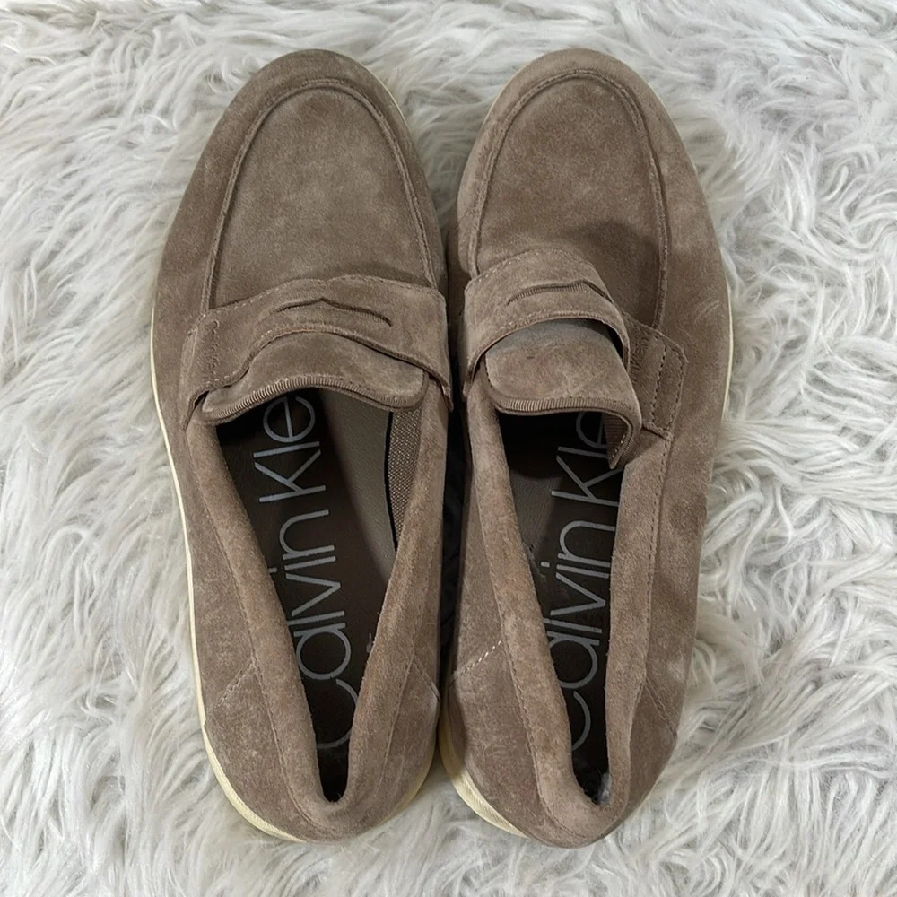 CALVIN KLEIN Men’s Trapper Slip-On Penny Loafers Leather Suede Shoes Size 8 - Picture 6 of 11